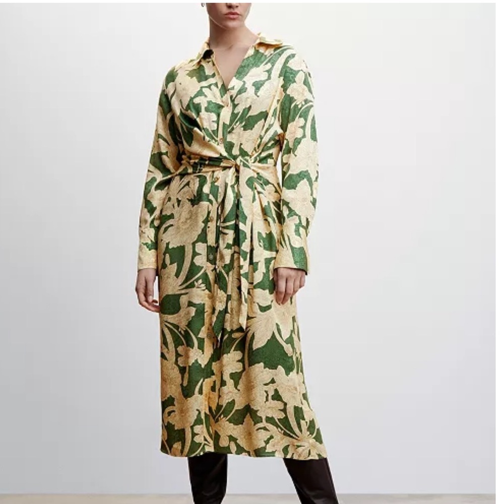 MANGO Women's‎ Floral Jacquard Dress